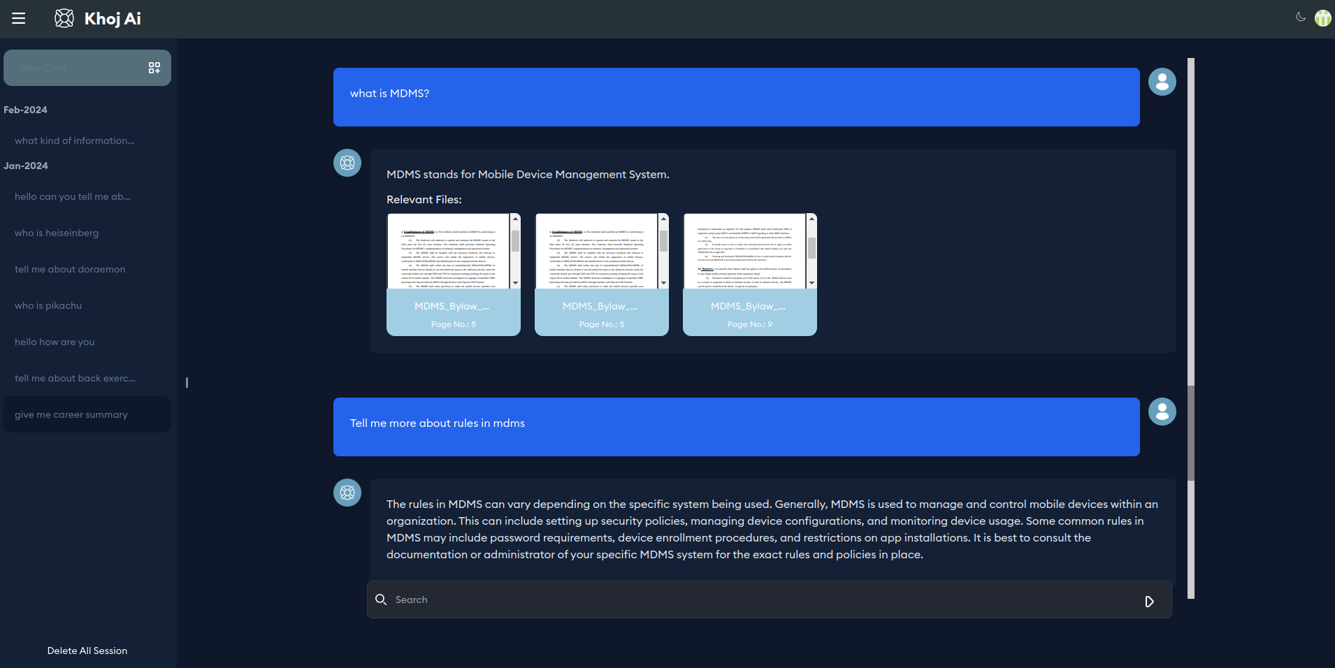 KhojAI Khoj AI generative chat with documents LLM RAG Vector Database Knowledge Graph